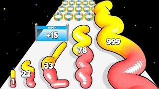 GUMMY WORM - Level Up Worm Run 3D (ASMR Gameplay)