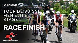 FANTASTIC VICTORY!  | Tour de Suisse Stage 2 Race Finish | Eurosport Cycling