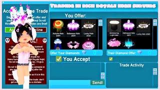 Trading in rich royale high servers + getting lots of halos (Royale High Roblox)