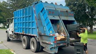 Sterling G&H Rear Loader Garbage Truck Packing Small Town Trash & Recycle