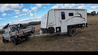 New Landcruiser 79 4cylinder 35inch tyres towing 2 tonne Transmission temps EGTs Goulburn MX round 2