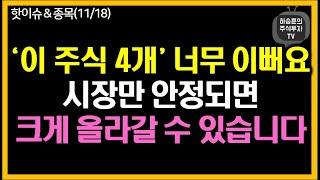 ‘이 주식 4개’ 잘 보세요. 시장만 안정되면 크게 올라갈 수 있습니다.