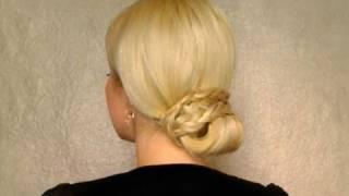 Braided updo hair style tutorial Праздничные прически своими руками