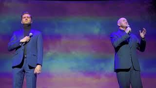 Rob McDougall and Anthony Warlow sing 'Lily's Eyes' at The Secret Garden media launch in Melbourne