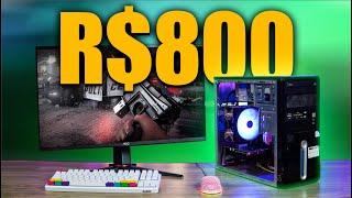 PC GAMER BARATO DE R$800 l RODA MUITOS JOGOS! MONTAGEM E TESTES