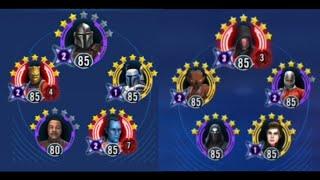 SWGOH The Mandalorian Lead Bounty Hunters + Thrawn vs DR Lead Sith Empire with Malak