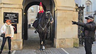 She Was Told Off by the King's Guard and Police Officer as She Broke 2 Rules at Horse Guard, London