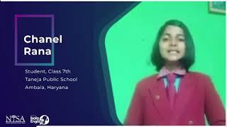 Project bolo English #StudentsSpeak​ Series | Chanel rana, Class 7th | NISA Education