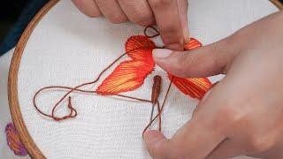 How to embroider Butterfly by hand- Simple Embroidery