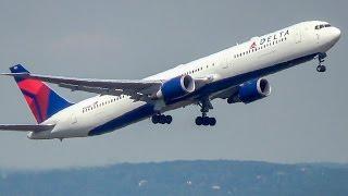 Delta Airlines Boeing 767-400 takeoff in Frankfurt! (Full HD!)