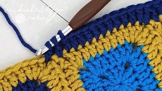 FLAT BORDER EDGING for SOLID Granny Squares With ZERO Ruffling