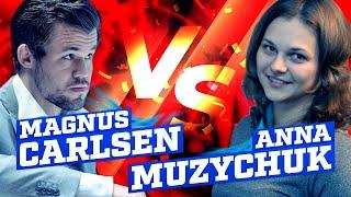 Magnus Carlsen vs Grandmaster Anna Muzychuk (Blitz)