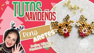 Tutorial Aretes / Topitos de Reno para Navidad 2020 en Delica MIYUKI Paso a Paso!  Rebeca Marin