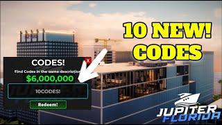 🪐 10 WORKING CODES FOR JUPITER FLORIDA! | ROBLOX JUPITER FLORIDA CODES 