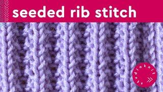 Seeded Rib Stitch Knitting Pattern for Beginners (2 Row Repeat)