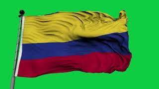 Colombia  Flag Waving | GREEN SCREEN & CHROMA MATTE