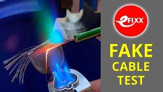 FAKE COPPER cable test using a lighter - see the difference. #shorts