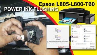 Power ink flushing epson l805 | power ink flushing | Epson l805 head cleaning | Nozzle cleaning L805