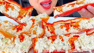 ASMR GIANT PEPPERS STUFFED WITH TUNA | MUKBANG | EATING SOUNDS | ASMR PHAN