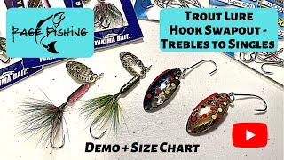 HOOK SWAPOUT - TREBLES TO SINGLES ON TROUT LURES - DEMO + GAMAKATSU SIWASH HOOK CONVERSION CHART!