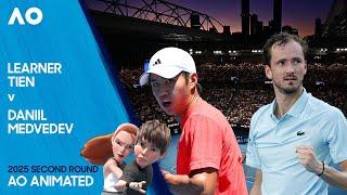 LIVE | Learner Tien v Daniil Medvedev | AO Animated | Australian Open 2025