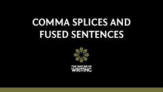 Comma Splices and Fused Sentences | Sentence Structure | The Nature of Writing