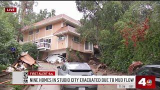 Homes and cars damaged in Studio City debris flow as winter storm pummels Southern California