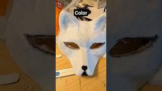 My first mask!!! Snowy fox! #furry #mask #art