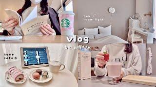 my productive weekly vlog‍ work, a lot of food, eat, cooking, new room light