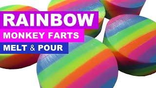 Melt & Pour Soap, Rainbow in a Pringle can, Scented with Monkey Farts