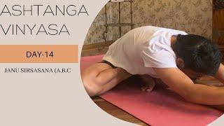 Day-14 | Janu sirshasana A,BC | ashtanga yoga for beginners | yoga with prashant | beginners yoga