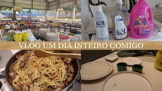 VLOG UM DIA TODO COMIGO | feira de louças, dicas dona de casa e yakisoba