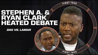 Stephen A. & Ryan Clark GET HEATED over Dak Prescott vs. Lamar Jackson DEBATE  | First Take