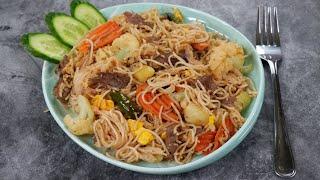 ঈদের সকালের ঝাল নাস্তা-বিফ নুডুলস | Beef noodles | Bangladeshi style noodles recipe