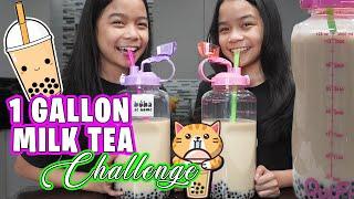 1 GALLON MILK TEA CHALLENGE (24 HOURS) DIY BOBA AT HOME | Tran Twins