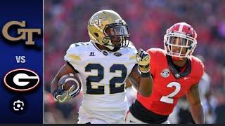 NCAAF  Georgia Tech Yellow Jackets @ Georgia Bulldogs Live Georgia fan Live play by play Reaction