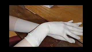 ASMR white latex surgical gloves