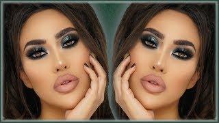 EMERALD GREEN HOLIDAY GLAM + Full Face Makeup Tutorial | BrittanyBearMakeup