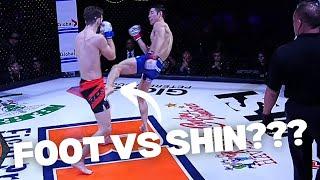 When to Low Kick with your Shin vs. Foot: Muay Thai Striking Tips (real time sparring)