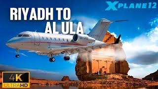 X-Plane 12 | Riyadh to Al Ula | Bombardier Challenger 650 by Hotstart | 4K | Flight Simulator XP12