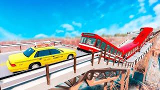 CARROS vs PONTE QUE QUEBRA  | BeamNG Drive