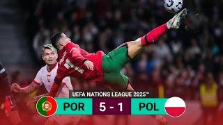 RONALDO STUNS THE AUDIENCE WITH A BIKE GOAL | Portugal vs Poland 5-1 | Nations League Highlights