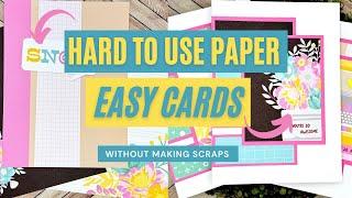 Cards from Hard to Use Patterned Paper | No Scrap Designs