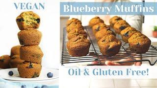 Simple Vegan Blueberry Muffins  Healthy Whole Food Plant Based & Oil Free Recipe!