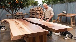  FIXING Cracked Wooden Boards into a STUNNING Dining Table