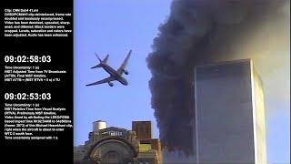 9:02:24am - 9:05:20am / WTC-1 & 2 S Faces, WTC-2 E Face / Raw Video by Michael Hezarkhani