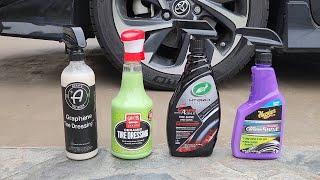 Tire Dressing Durability Test |  Adam's vs Griot's vs Turtle Wax vs Meguiar's