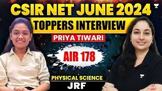 CSIR NET June 2024 Physics Topper | Priya Tiwari JRF AIR-178 | CSIR NET 2024 Results