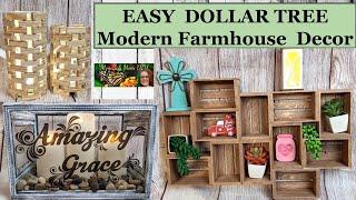 EASY HIGH END MODERN FARMHOUSE DOLLAR TREE HOME DECOR DIYs #farmhousehomedecor #dollartreediy