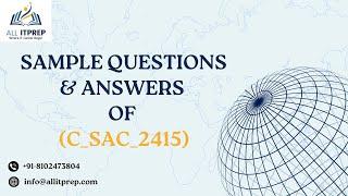 Sample Questions for C_SAC_2415 SAP Certified Associate - Data Analyst